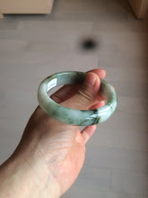 Load image into Gallery viewer, 54mm certified 100% natural Type A green/dark green/white/brown jungle camouflage color  jadeite jade bangle BG22-1726
