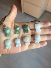 Load image into Gallery viewer, Type A 100% Natural oily dark green/light green/purple/white jadeite jade cat kitty pendant PD200
