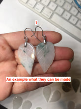 Load image into Gallery viewer, 100% natural type A white purple green yellow jadeite jade leaf pair pendant/earring group BP156
