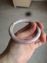 Load image into Gallery viewer, 52.2mm 100% natural fresh light pink/gray round cut rose stone (Rhodonite)bangle SY42
