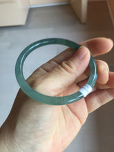 Load image into Gallery viewer, 55.7mm Certified Type A 100% Natural icy watery spring-water green/blue/gray Guatemala slim round cut Jadeite bangle PA104-5534
