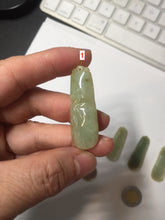 Load image into Gallery viewer, 100% Natural type A green/yellow Jadeite Jade bamboo pendant group F158
