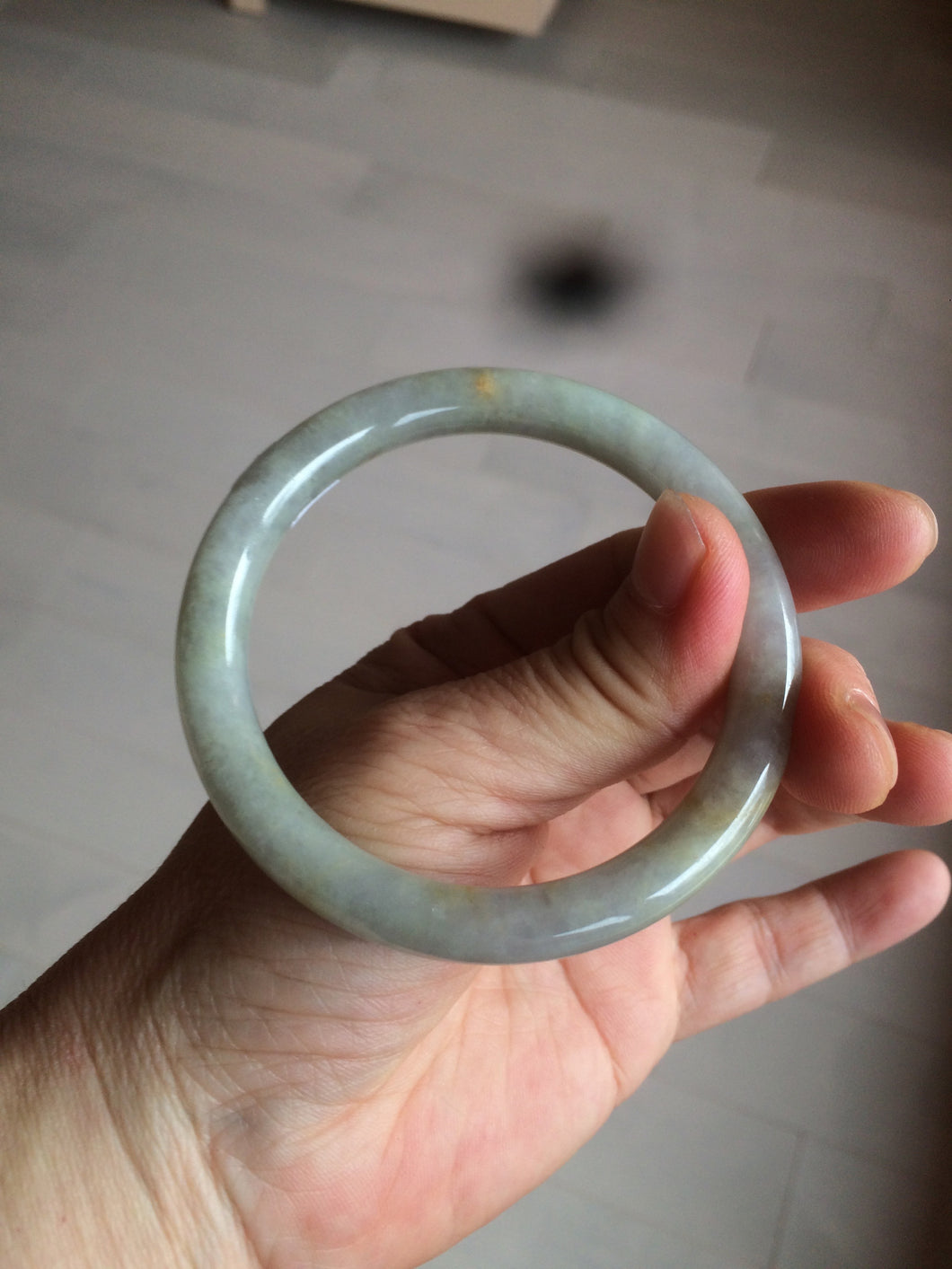 55mm certified type A 100% Natural green/yellow/purple(Fu Lu Shou) slim Jadeite Jade bangle BF72-2529