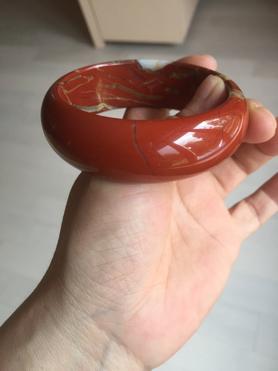 58mm 100% natural red jasper stone(红碧玉,鸡血石) bangle SY100