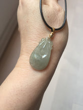 Load image into Gallery viewer, 100% Natural type A icy watery light green/gray Jadeite Jade seashell (福贝)  pendant F150
