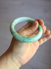 Load image into Gallery viewer, 55.6 mm Certified type A 100% Natural sunny green/white Jadeite bangle AY83-3466
