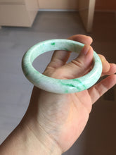 Load image into Gallery viewer, 56mm certified 100% natural Type A sunny green white jadeite bangle PD149-6261
