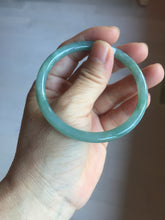 Load image into Gallery viewer, 56.5mm Certified Type A 100% Natural light green/blue/gray Guatemala slim round cut Jadeite bangle PD71-8153
