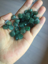 Load image into Gallery viewer, 10-10.5mm 100% natural type A icy watery dark green blue gray four-leaf clover Guatemala jadeite jade pendants PC10
