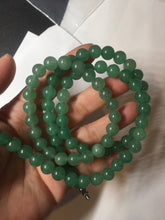 Load image into Gallery viewer, 8-8.4mm Certified 100% natural green Quartzite (DuLong jade) Bracelet Necklace set CB19 Not jadeite jade! Please read the whole description

