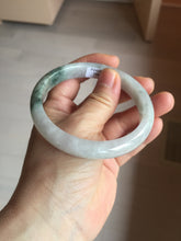 Load image into Gallery viewer, 58.7mm Certified Type A 100% Natural light green/white Jadeite Jade bangle BN15-7081
