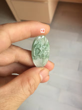 Load image into Gallery viewer, 100% Natural type A light green safe and sound pendant with the carved hieroglyph of &quot;Buddha&quot; jadeite Jade pendant group B99
