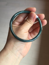 Load image into Gallery viewer, 60.2mm Certified Type A 100% Natural dark green/blue/gray Guatemala slim round cut Jadeite bangle PA146-8841

