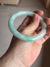 Load image into Gallery viewer, 56.5mm 100% natural type A white/sunny green round cut jadeite jade bangle BL108
