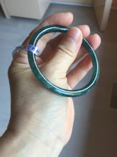 Load image into Gallery viewer, 56mm Certified Type A 100% Natural dark green/blue/gray Guatemala slim round cut Jadeite bangle PD16-4447
