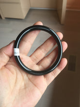 Load image into Gallery viewer, 59.5mm 100% Natural dark green/black meteorite Stellar Night sky round cut nephrite bangle HF101-8251
