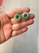 Load image into Gallery viewer, 16.5mm Type A 100% Natural sunny green Jadeite Jade safety Guardian ring bead set F133
