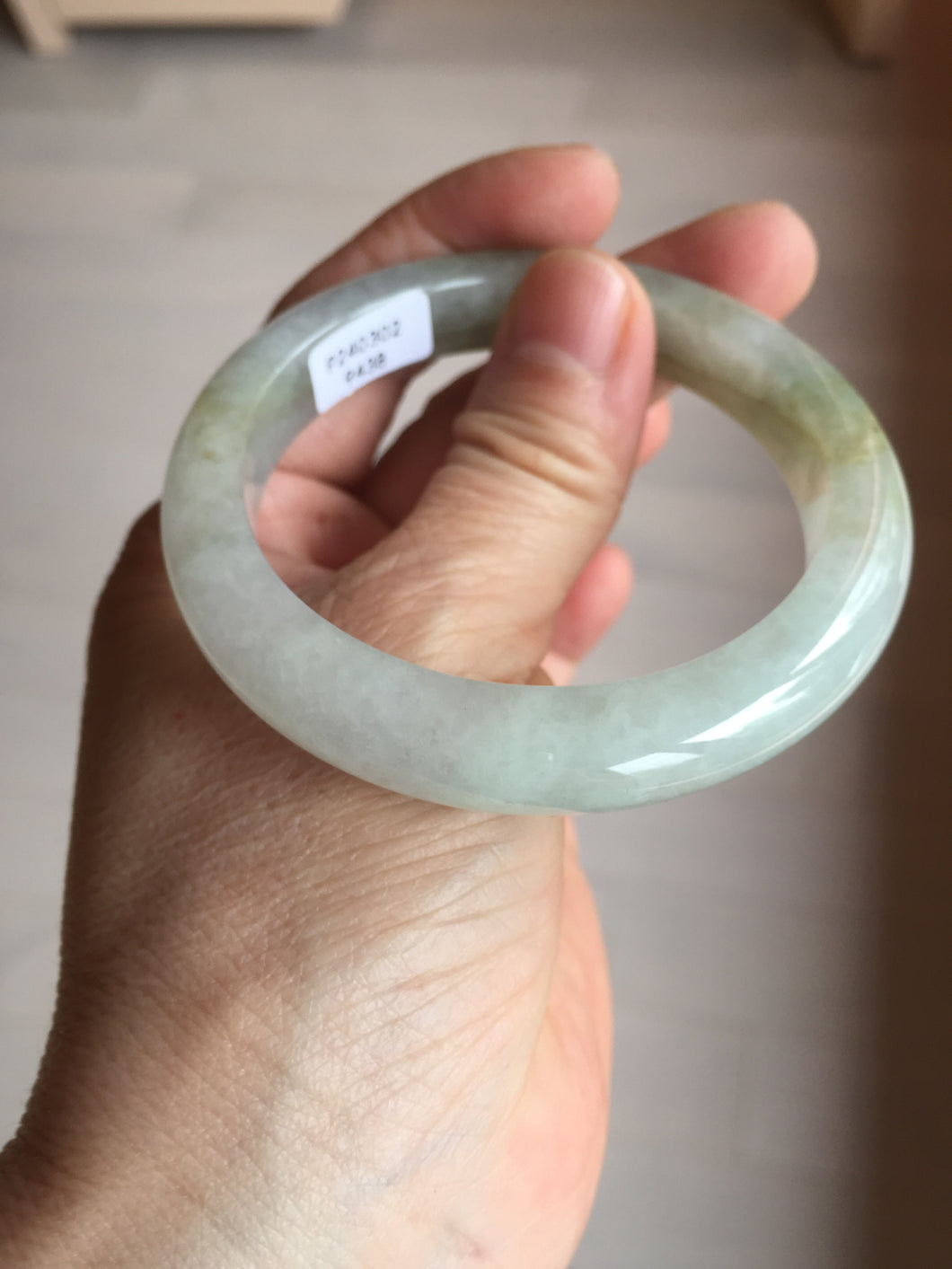 53.8mm certified 100% natural Type A icy watery green brown purple  jadeite jade bangle BL113-9438
