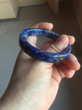 Load image into Gallery viewer, 52.9mm 100% natural blue/white/brown Starry Night Over the Rhône Lapis Lazuli (青金石) square bangle SY112
