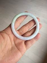 Load image into Gallery viewer, 53.5mm Certified type A 100% Natural light green purple yellow(FU LU SHOU) slim round cut Jadeite bangle PB183-9120
