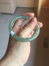 Load image into Gallery viewer, 55mm Certified Type A 100% Natural icy watery light green/dark green/black round cut Jadeite bangle PD109-8541
