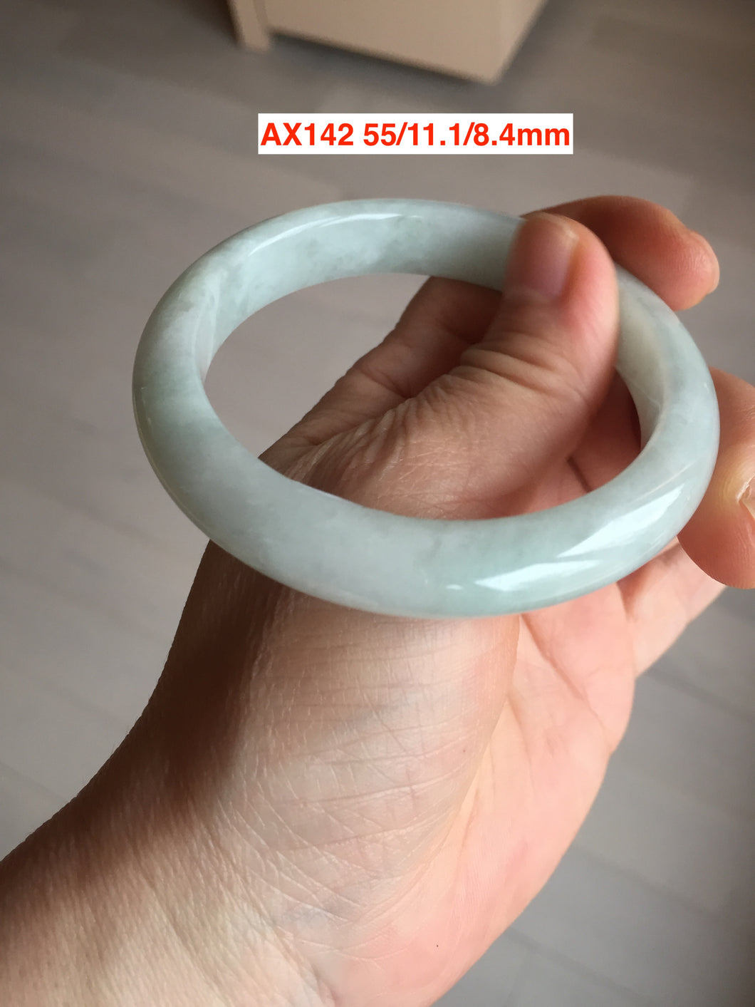Shopify only. 55mm Certified type A 100% Natural green/white/purple Jadeite bangle AX142 Add on item