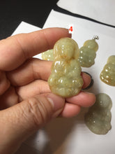 Load image into Gallery viewer, 100% natural white grade A yellow/brown/green jadeite jade Guanyin pendants AX160
