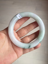 Load image into Gallery viewer, 卖了 60mm certified Type A 100% Natural light sunny green white purple chubby round cut Jadeite Jade bangle BQ70-8570
