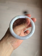 Load image into Gallery viewer, 54mm Certified type A 100%  Natural white/light purple round cut Jadeite bangle AC77-0319
