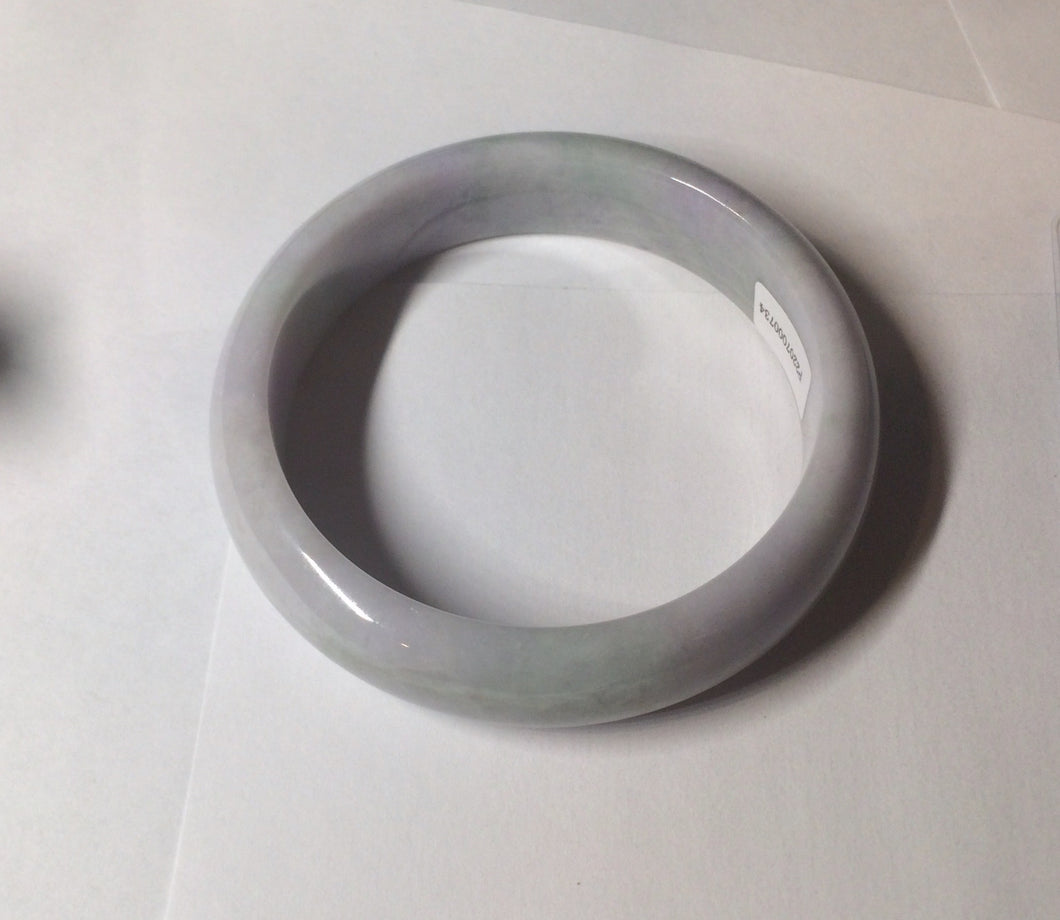 58.5mm 100% natural type A certified light green/purple jadeite jade bangle W91-0734