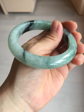 Load image into Gallery viewer, 56.5mm Certified Type A 100% Natural icy watery light green dark green chubby Jadeite Jade bangle BP36-8907
