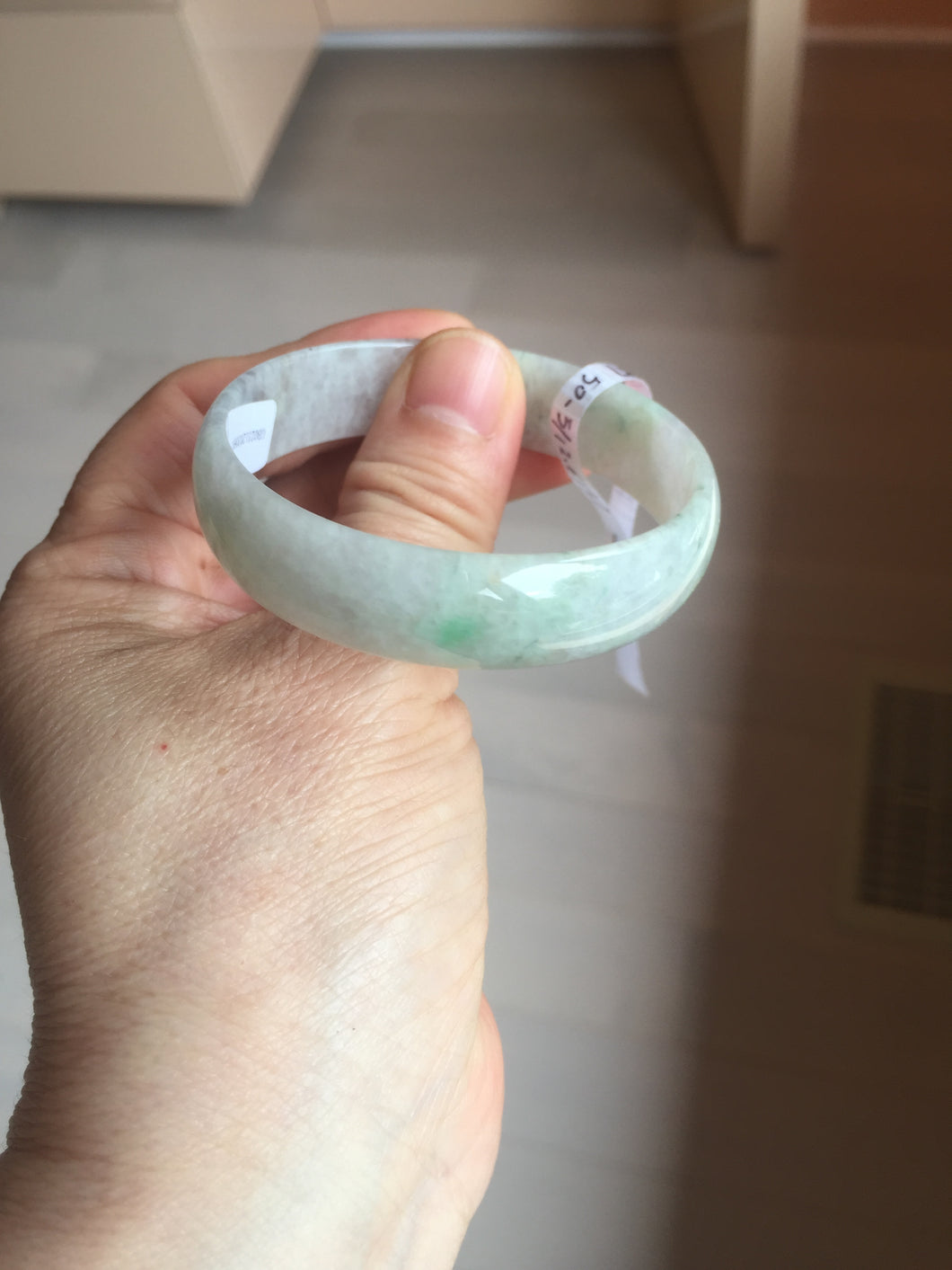 50.5mm certified 100% natural Type A sunny green/light purple jadeite jade bangle PC42-0687