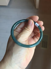 Load image into Gallery viewer, 56mm Certified Type A 100% Natural dark green/blue/gray Guatemala slim round cut Jadeite bangle PA90-2065
