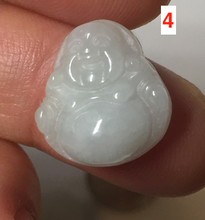 Load image into Gallery viewer, 100% Natural type A green/white small happy buddha jadeite Jade pendant necklace group BP111
