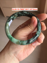 Load image into Gallery viewer, 54-63mm certified Type A 100% Natural dark green/white/black jungle camouflage color Jadeite Jade bangle group with defects GL50
