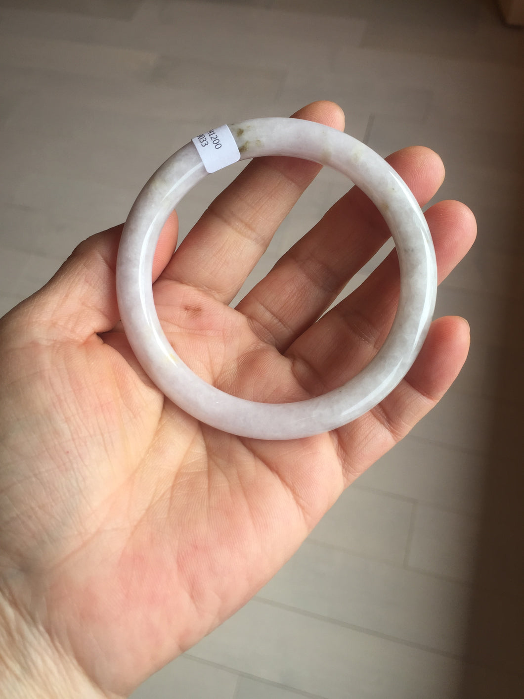 58.5mm certified 100% natural Type A light purple yellow green white (Whispers of Autumn) round cut jadeite jade bangle PB71-9033
