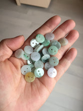 Load image into Gallery viewer, 7 or 8 pieces of type A 100% Natural sunny green purple pink white Jadeite Jade blouse buttons beads group AX157
