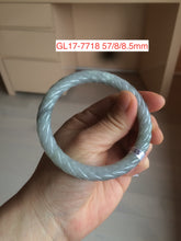Load image into Gallery viewer, 51-58mm Certified 100% Natural type A  white/green/purple vintage twist style Jadeite Jade bangle GL17
