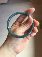 Load image into Gallery viewer, 58mm Certified Type A 100% Natural dark green/blue/gray Guatemala slim round cut Jadeite bangle PA140-8838
