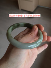 Load image into Gallery viewer, 55-57mm Certified Type A 100% Natural oily dark green/black/gray Jadeite Jade bangle group GL24
