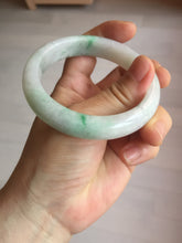 Load image into Gallery viewer, Shopify only. 55.7mm certified 100% natural icy watery light white/sunny green jadeite jade bangle BN73-9363
