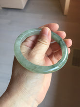 Load image into Gallery viewer, 58mm Certified Type A 100% Natural icy watery light green/dark green/black Jadeite bangle PD110-8526
