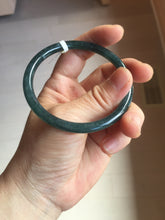 Load image into Gallery viewer, 56.6mm Certified Type A 100% Natural dark green/blue/gray Guatemala slim round cut Jadeite bangle PA142-8835
