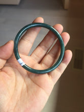 Load image into Gallery viewer, 56.5mm Certified Type A 100% Natural icy watery spring-water green/blue/gray Guatemala slim round cut Jadeite bangle PA138-8852
