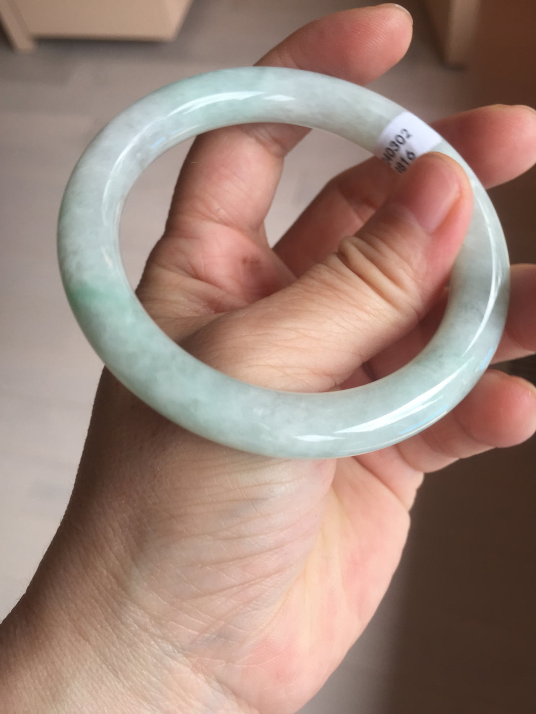 55mm certified 100% natural type A sunny green/light green round cut jadeite jade bangle BK118-9816