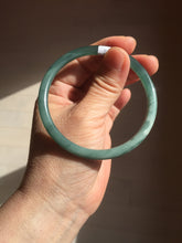 Load image into Gallery viewer, 59.3mm Certified Type A 100% Natural dark green/blue/gray Guatemala slim round cut Jadeite bangle BP191-2432
