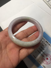 Load image into Gallery viewer, 54.5mm certified Type A 100% Natural sunny green purple white Jadeite Jade bangle BQ73-4931
