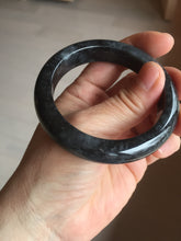 Load image into Gallery viewer, 52.5mm certified Type A 100% Natural yellow black(WuJi) black Jadeite Jade bangle PB105-3090

