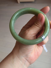 Load image into Gallery viewer, 60.8mm certified 100% Natural green/yellow nephrite Hetian Jade bangle HT48-8448
