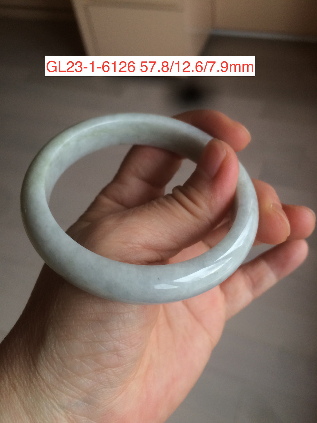 54-63mm certified Type A 100% Natural dark green/white/black Jadeite Jade bangle group with defects GL23